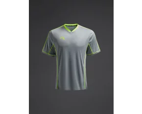 Tricou Afiki Gri deschis/galben fluor