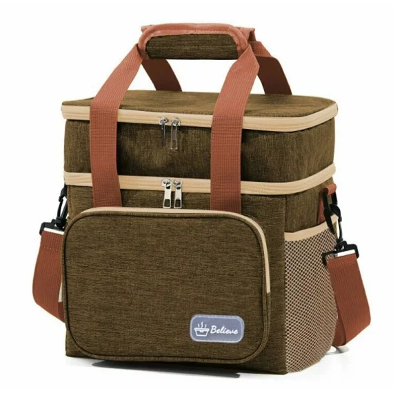 Geanta termoizolanta Merco Camping, 28 x 25 x 20 cm, maro