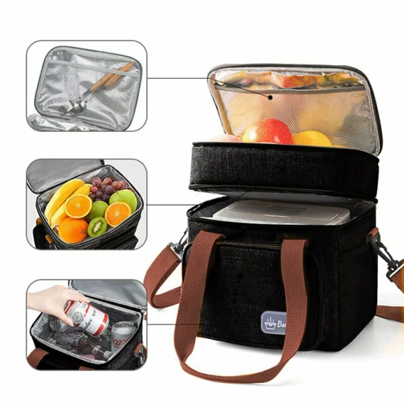Geanta termoizolanta Merco Camping, 28 x 25 x 20 cm, gri