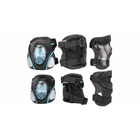 Junior Deluxe pads for roller skates, set black-blue