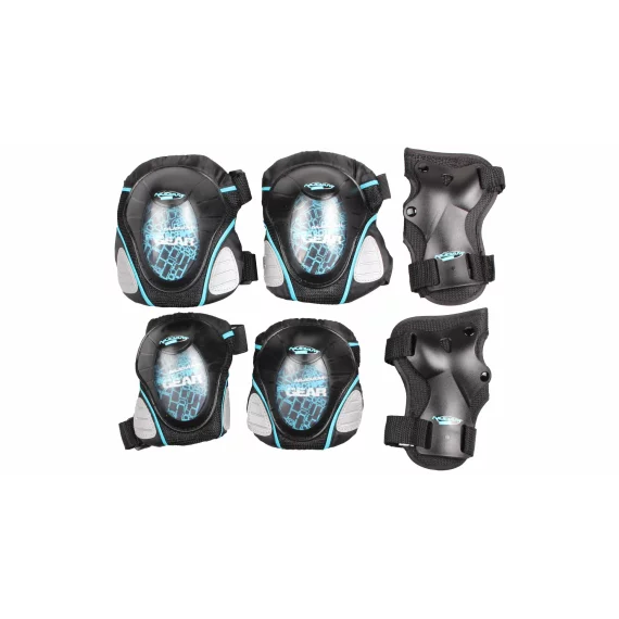 Junior Deluxe pads for roller skates, set black-blue