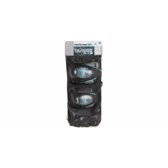 Junior Deluxe pads for roller skates, set black-blue