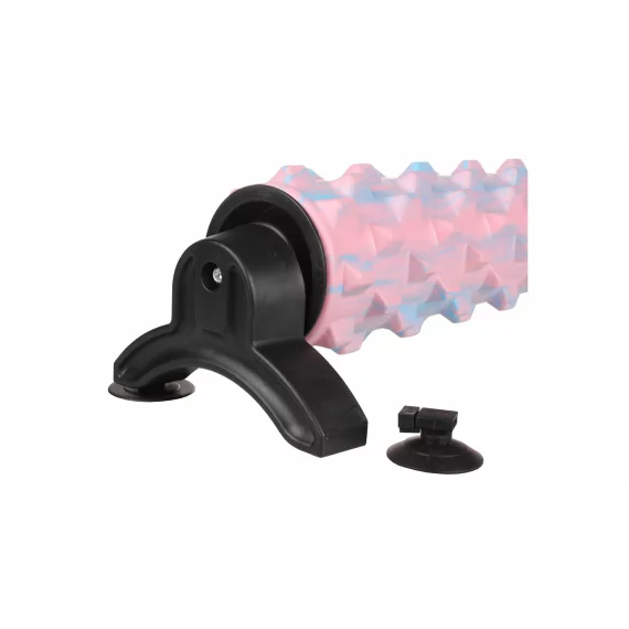 Rola pentru yoga cu ventuze, SC Yoga Roller F53, roz cu albastru