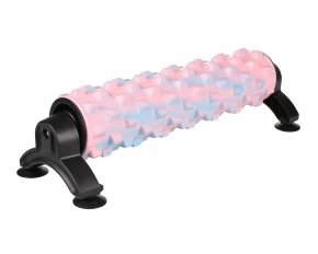 Rola pentru yoga cu ventuze, SC Yoga Roller F53, roz cu albastru