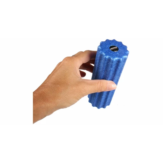Mini roler yoga, Merco Mini Fascia Gear Roller, 15 x 5 cm, albastru
