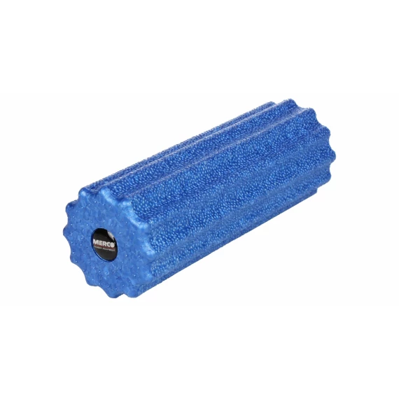 Mini roler yoga, Merco Mini Fascia Gear Roller, 15 x 5 cm, albastru