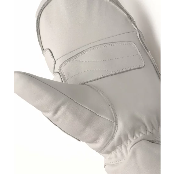 Manusi din piele cu un deget, pentru femei, Lenz Leather Mittens Woman, alb