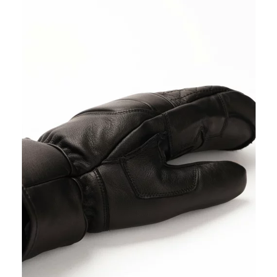 Manusi din piele cu un deget, pentru femei, Lenz Leather Mittens Woman, negru