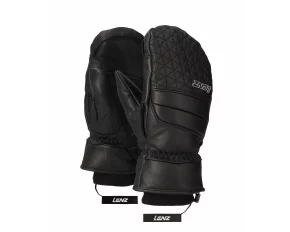 Manusi din piele cu un deget, pentru femei, Lenz Leather Mittens Woman, negru