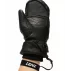 Manusi din piele cu un deget, pentru femei, Lenz Leather Mittens Woman, negru
