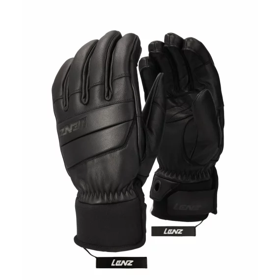 Manusi din piele pentru barbati, Lenz Leather 5 Finger Men, negru