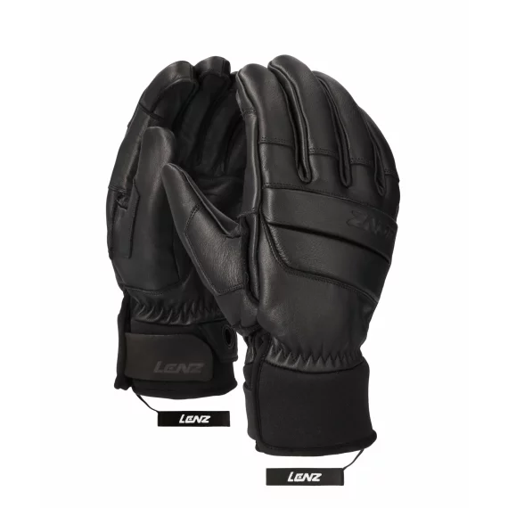 Manusi din piele pentru barbati, Lenz Leather 5 Finger Men, negru