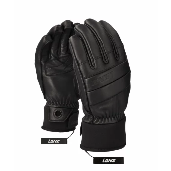 Manusi din piele pentru barbati, Lenz Leather 5 Finger Men, negru
