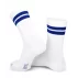 Set 3 perechi sosete sport Lenz Retro tennis socks Sports Mid Cut, alb-albastru