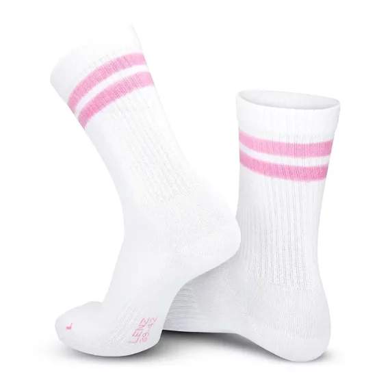 Set 3 perechi sosete sport Lenz Retro tennis socks Sports Mid Cut, alb-roz