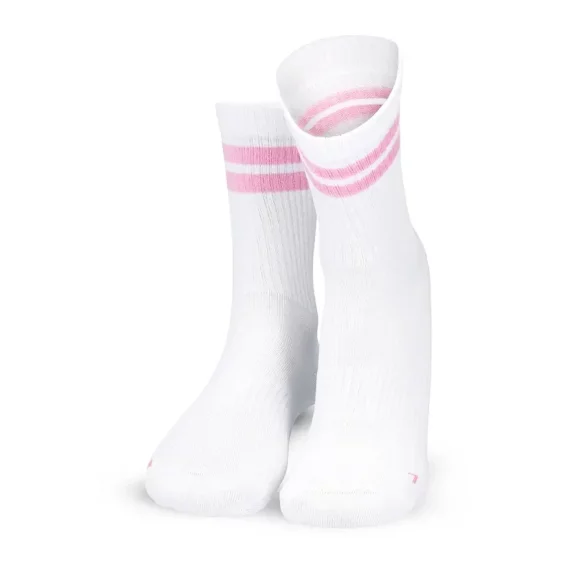 Set 3 perechi sosete sport Lenz Retro tennis socks Sports Mid Cut, alb-roz