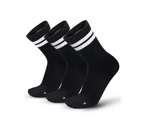 Set 3 perechi sosete sport Lenz Retro tennis socks Sports Mid Cut, negru