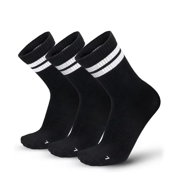 Set 3 perechi sosete sport Lenz Retro tennis socks Sports Mid Cut, negru