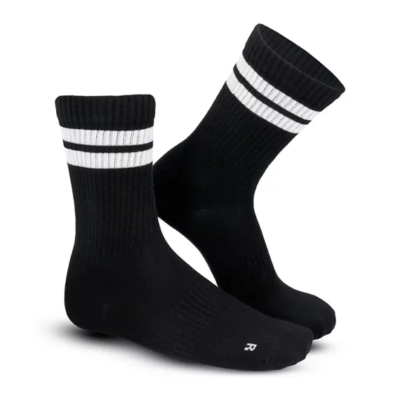Set 3 perechi sosete sport Lenz Retro tennis socks Sports Mid Cut, negru