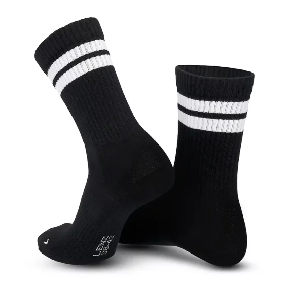 Set 3 perechi sosete sport Lenz Retro tennis socks Sports Mid Cut, negru