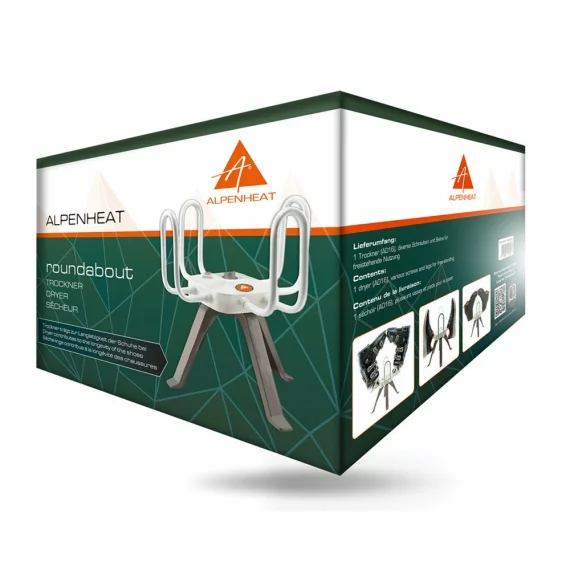Uscator incaltaminte, clapari, manusi, patine, ALPENHEAT ROUNDABOUT, Silentios, capacitate uscare simulatana 2 perechi, 30W