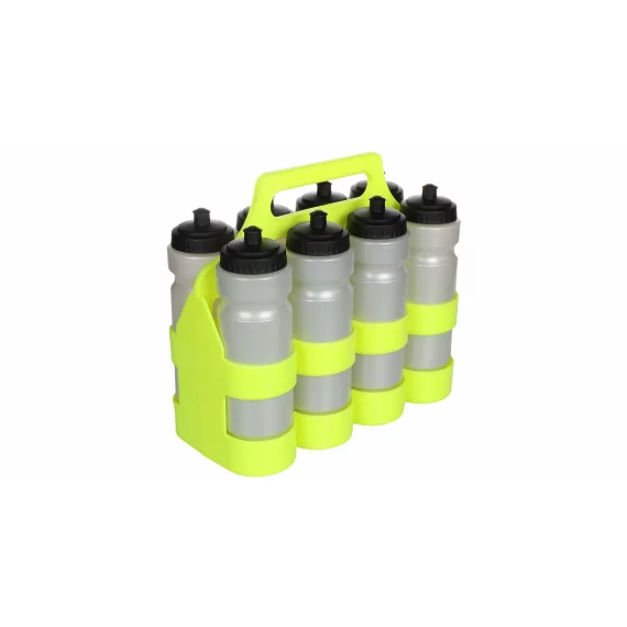 Suport pliabil pentru 8 sticle sport, Merco Bottle Carrier 8, galben