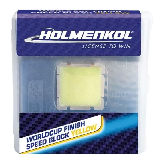 Ceara accelerator de cursa, Holmenkol Worldcup Finish Speed Block Yellow, 10g, temperatura zapada 0°C la -5°C