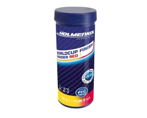 Ceara de cursa pudra, Holmenkol Worldcup Finish Powder RED +, 30g, temperatura zapada -1°C la -6°C