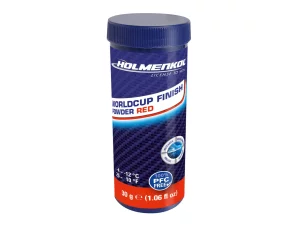 Ceara de cursa pudra, Holmenkol Worldcup Finish Powder RED, 30g, temperatura zapada -6°C la -12°C