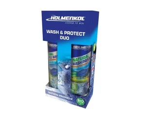 Pachet detergent si solutie de impermeabilizare echipament ski/snowboard/outdoor, Holmenkol Wash &amp; Protect Duo, 2x 250ml