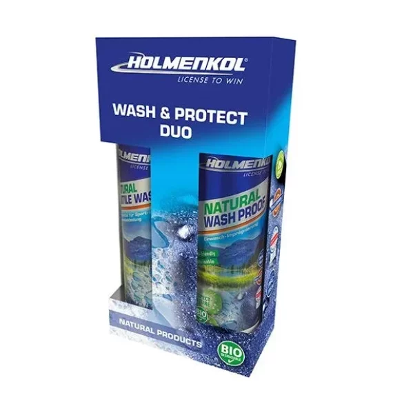 Pachet detergent si solutie de impermeabilizare echipament ski/snowboard/outdoor, Holmenkol Wash &amp; Protect Duo, 2x 250ml
