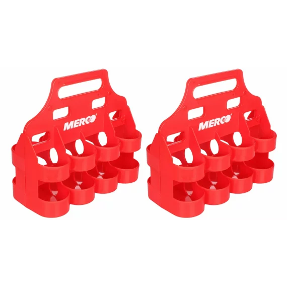 Set de 2 suporturi pentru 8 sticle, Bottle Carrier 8 set of two carrying racks for bottles, rosu