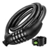 Lacat / antifurt bicicleta cu cifru Trizand, cablu spiralat 120 cm x 13.5 mm, suport de montare inclus, negru