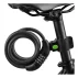 Lacat / antifurt bicicleta cu cifru Trizand, cablu spiralat 120 cm x 13.5 mm, suport de montare inclus, negru